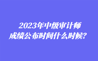 2023年中級審計師成績公布時間什么時候？