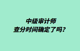 中級(jí)審計(jì)師查分時(shí)間確定了嗎？