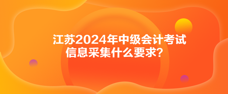 江蘇2024年中級(jí)會(huì)計(jì)考試信息采集什么要求？