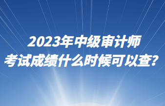 2023年中級(jí)審計(jì)師考試成績(jī)什么時(shí)候可以查？