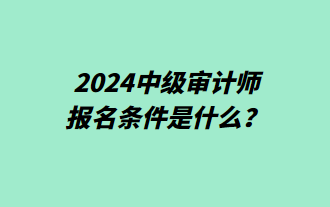 2024中級(jí)審計(jì)師報(bào)名條件是什么？