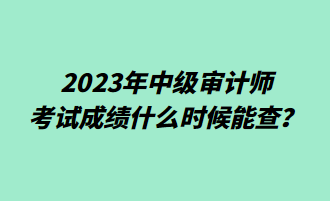 2023年中級(jí)審計(jì)師考試成績(jī)什么時(shí)候能查？