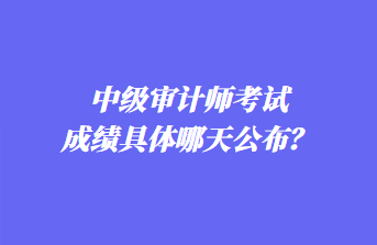 中級審計師考試成績具體哪天公布？