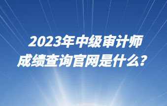 2023年中級(jí)審計(jì)師成績(jī)查詢(xún)官網(wǎng)是什么？