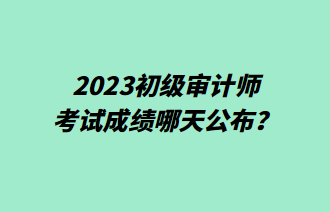 2023初級(jí)審計(jì)師考試成績(jī)哪天公布？