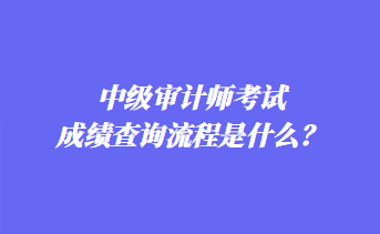 中級(jí)審計(jì)師考試成績(jī)查詢流程是什么？