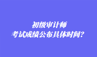 初級審計(jì)師考試成績公布具體時間？