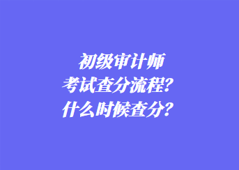 初級(jí)審計(jì)師考試查分流程？什么時(shí)候查分？