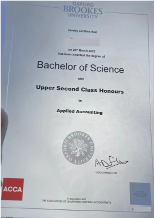 OBU Applied Accounting學(xué)位證書