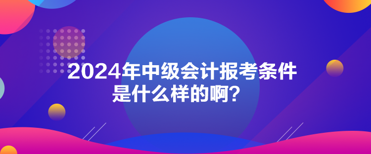 2024年中級(jí)會(huì)計(jì)報(bào)考條件是什么樣的啊？