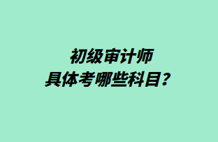 初級(jí)審計(jì)師具體考哪些科目？