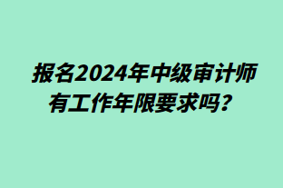 報(bào)名2024年中級(jí)審計(jì)師有工作年限要求嗎？