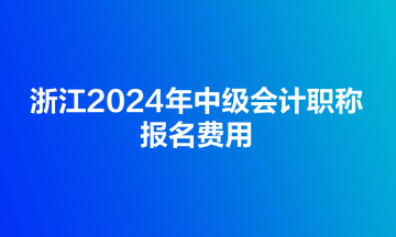 浙江2024年中級(jí)會(huì)計(jì)職稱報(bào)名費(fèi)用