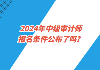 2024年中級(jí)審計(jì)師報(bào)名條件公布了嗎？