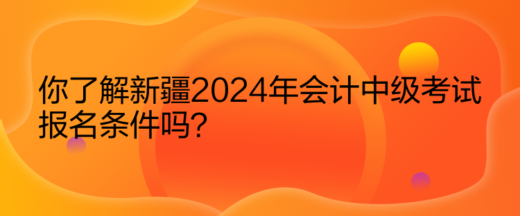 你了解新疆2024年會計中級考試報名條件嗎？