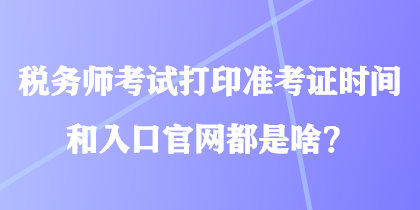 稅務(wù)師考試打印準(zhǔn)考證時間和入口官網(wǎng)都是啥？