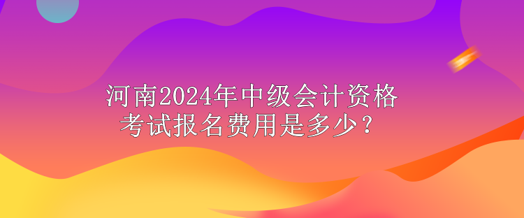 河南2024年中級(jí)會(huì)計(jì)資格考試報(bào)名費(fèi)用是多少？