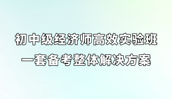 初中級經(jīng)濟師高效實驗班 一套備考整體解決方案_