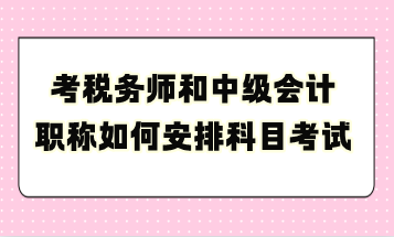 考稅務(wù)師和中級(jí)會(huì)計(jì)職稱如何安排科目考試