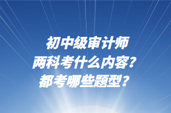 初中級(jí)審計(jì)師兩科考什么內(nèi)容？都考哪些題型？