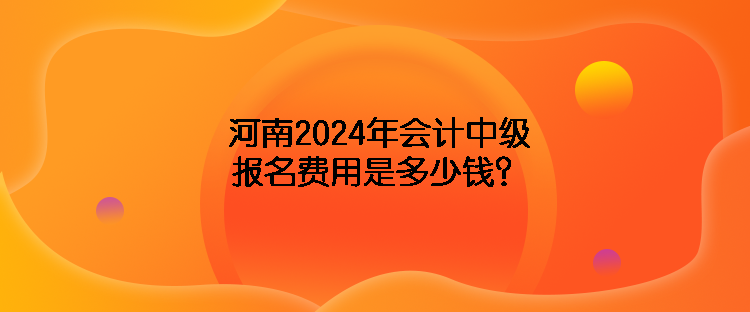 河南2024年會計中級報名費用是多少錢？