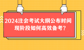 2024注會考試大綱2月公布？現(xiàn)階段如何高效備考？