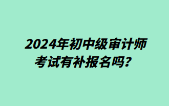 2024年初中級審計師考試有補報名嗎？