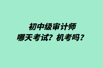 初中級(jí)審計(jì)師哪天考試？機(jī)考嗎？