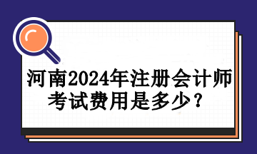 河南2024年注冊(cè)會(huì)計(jì)師考試費(fèi)用是多少？