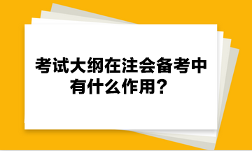 考試大綱在注會備考中有什么作用？