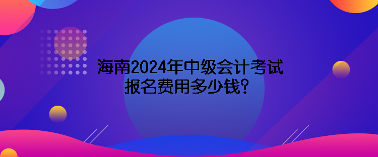 海南2024年中級(jí)會(huì)計(jì)考試報(bào)名費(fèi)用多少錢？