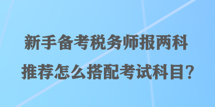 新手備考稅務(wù)師報(bào)兩科推薦怎么搭配考試科目？