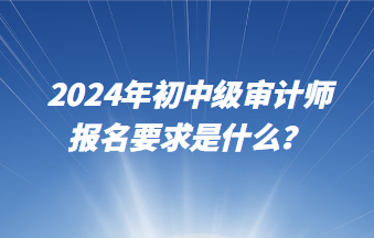 2024年初中級審計師報名要求是什么？