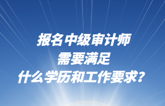 報(bào)名中級(jí)審計(jì)師需要滿(mǎn)足什么學(xué)歷和工作要求？