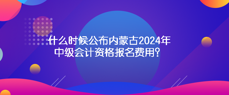 什么時(shí)候公布內(nèi)蒙古2024年中級(jí)會(huì)計(jì)資格報(bào)名費(fèi)用？