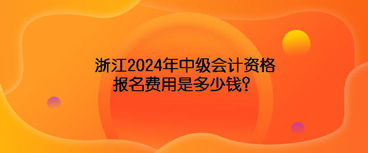 浙江2024年中級會計資格報名費(fèi)用是多少錢？