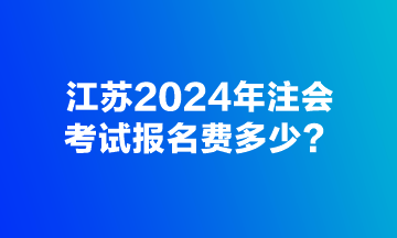 江蘇2024年注會(huì)考試報(bào)名費(fèi)多少？