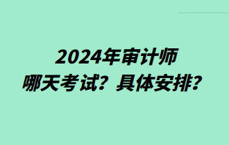 2024年審計(jì)師哪天考試？具體安排？