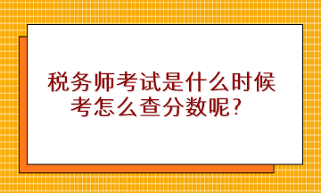 稅務(wù)師考試是什么時(shí)候考怎么查分?jǐn)?shù)呢？