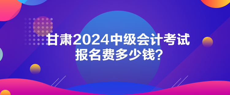 甘肅2024中級(jí)會(huì)計(jì)考試報(bào)名費(fèi)多少錢？