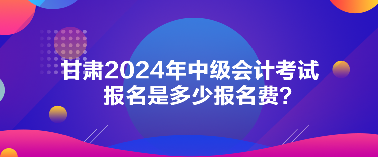 甘肅2024年中級會計(jì)考試報(bào)名是多少報(bào)名費(fèi)？