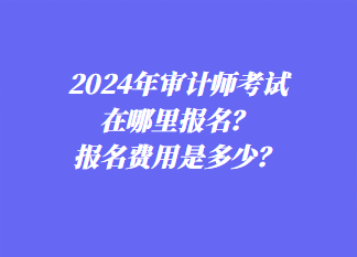 2024年審計(jì)師考試在哪里報(bào)名？報(bào)名費(fèi)用是多少？