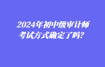 2024年初中級審計師考試方式確定了嗎？