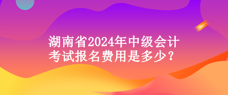 湖南省2024年中級會計考試報名費用是多少？