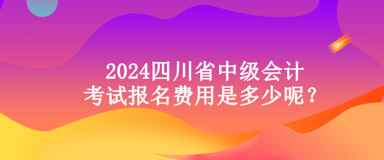 2024四川省中級會計考試報名費用是多少呢？