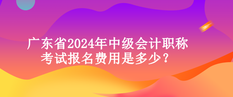 廣東省2024年中級會計職稱考試報名費(fèi)用是多少？