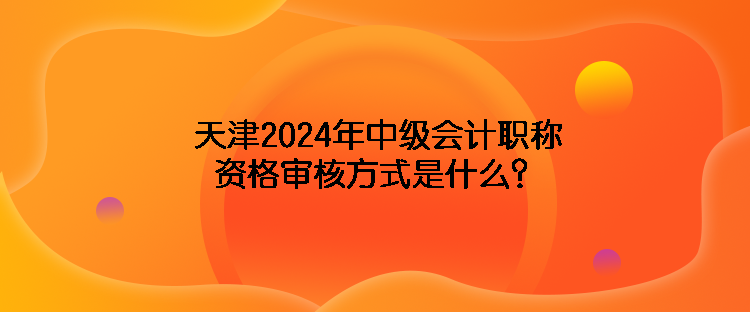 天津2024年中級(jí)會(huì)計(jì)職稱資格審核方式是什么？