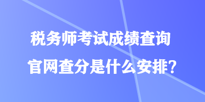 稅務(wù)師考試成績查詢官網(wǎng)查分是什么安排？