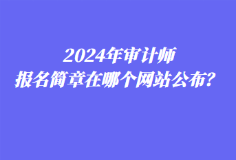 2024年審計(jì)師報(bào)名簡章在哪個(gè)網(wǎng)站公布？