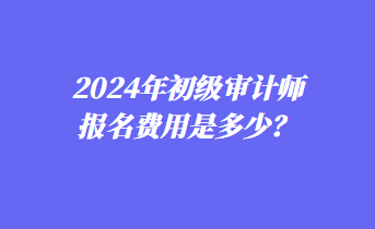 2024年初級審計師報名費用是多少？